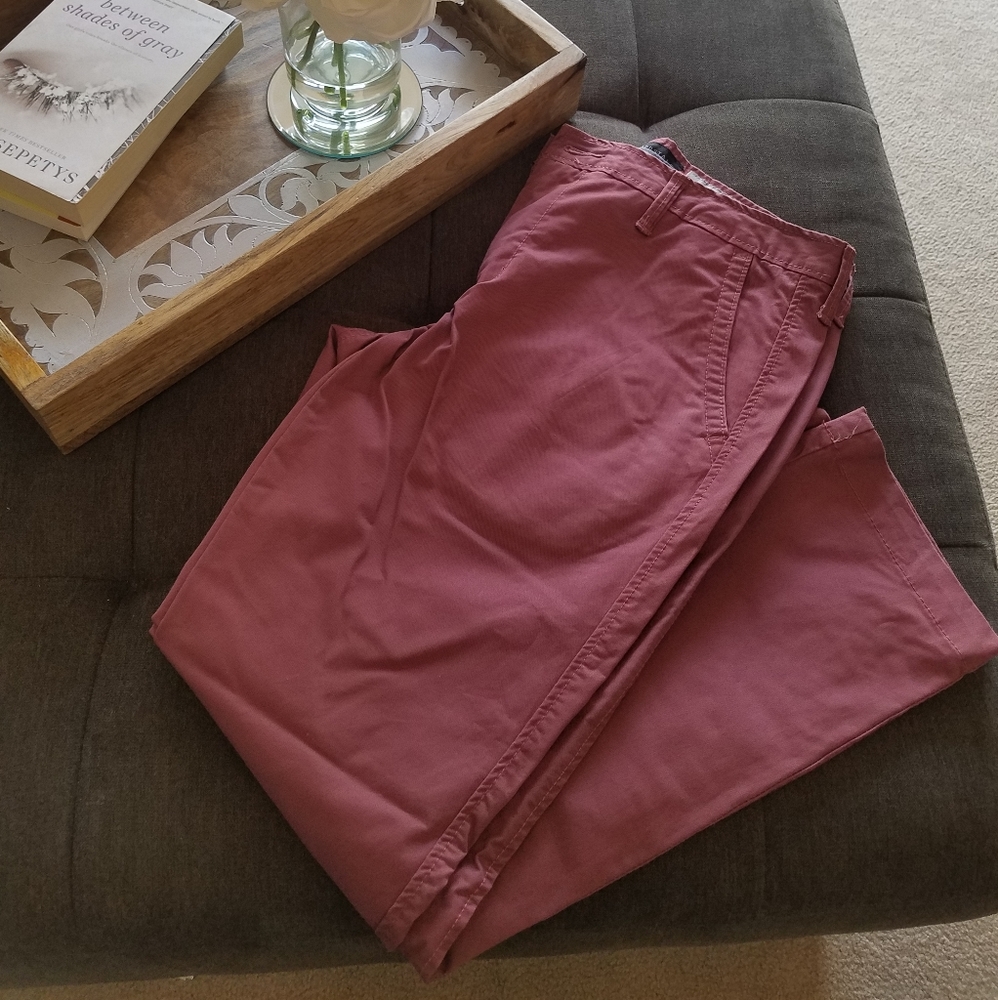 Men’s Aeropostale Slim Straight Pants - Mauve Burgundy NEW